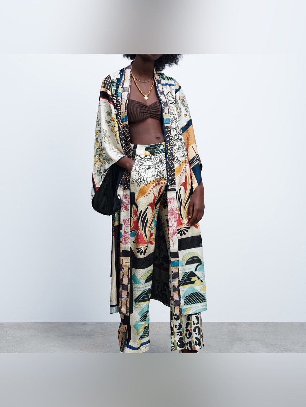 Zara Limited Edition Patchwork Kimono Duster | Boho Luxe Statement Layer |Size M